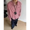 American Vintage Red Plaid Long Sleeve Shirt Unisex Loose Casual