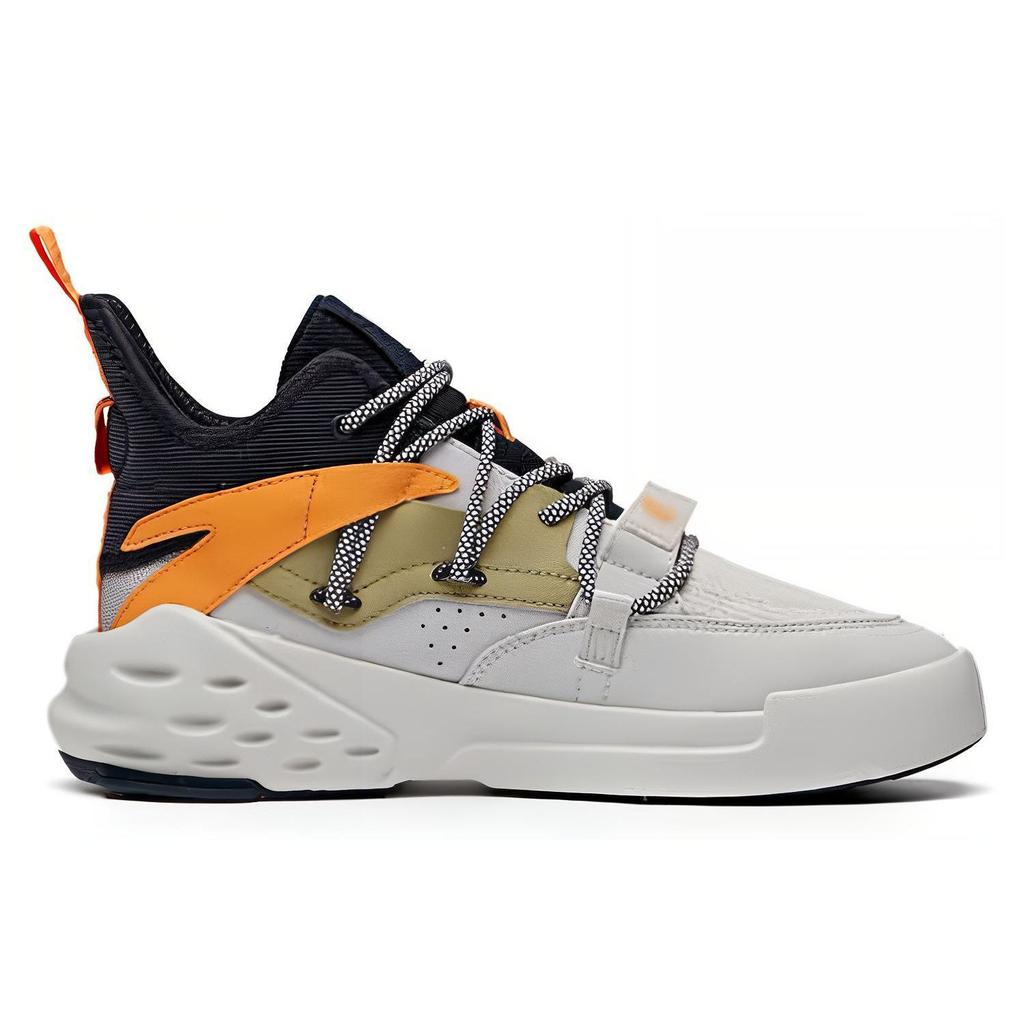 Anta Badala 5th Generation Shock Absorbing Non-Slip Mid-Top Sneakers Men Sneakers Gray White 112018087-6