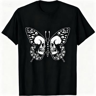 Pastel Cat with Skull Death Moon Womens T Shirt Goth Gothic Punk Halloween Tees  Clothing