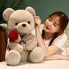 Bear Rose Teddy Plush Toy With Pp Cotton Filling Romantic Gifts Home Decor Doll