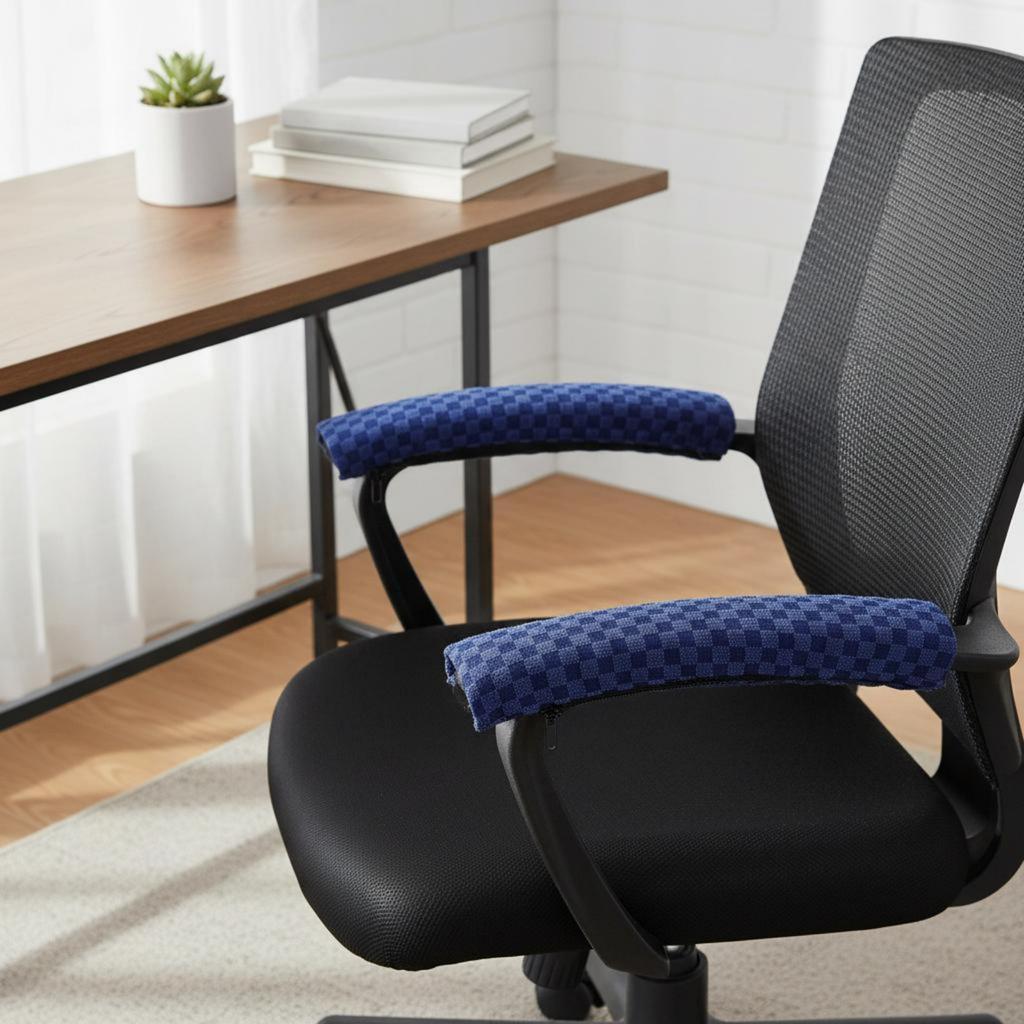 2 Pezzi Copribracciolo Sedia Chiusura a Velcro Elastico Jacquard Protezione Bracciolo Sedia da Ufficio Cuscino di Supporto Copertura Antipolvere