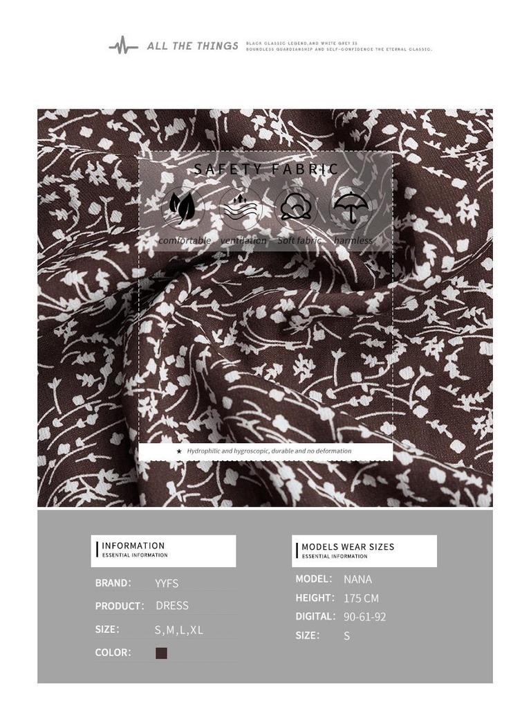 2026 Autumn/Winter European & American Fashion Floral Ruffle Long Sleeve Dress for Women