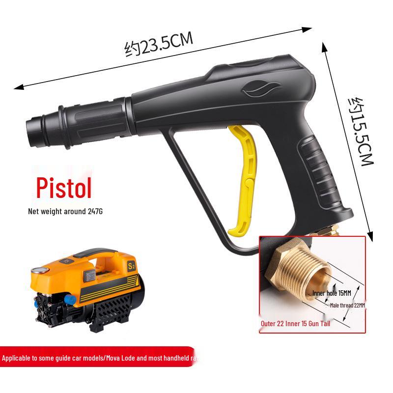 High-Pressure Car Wash Water Gun Head with Spray Nozzle, Brush, and 58-Type Compatibility for Household Cleaning