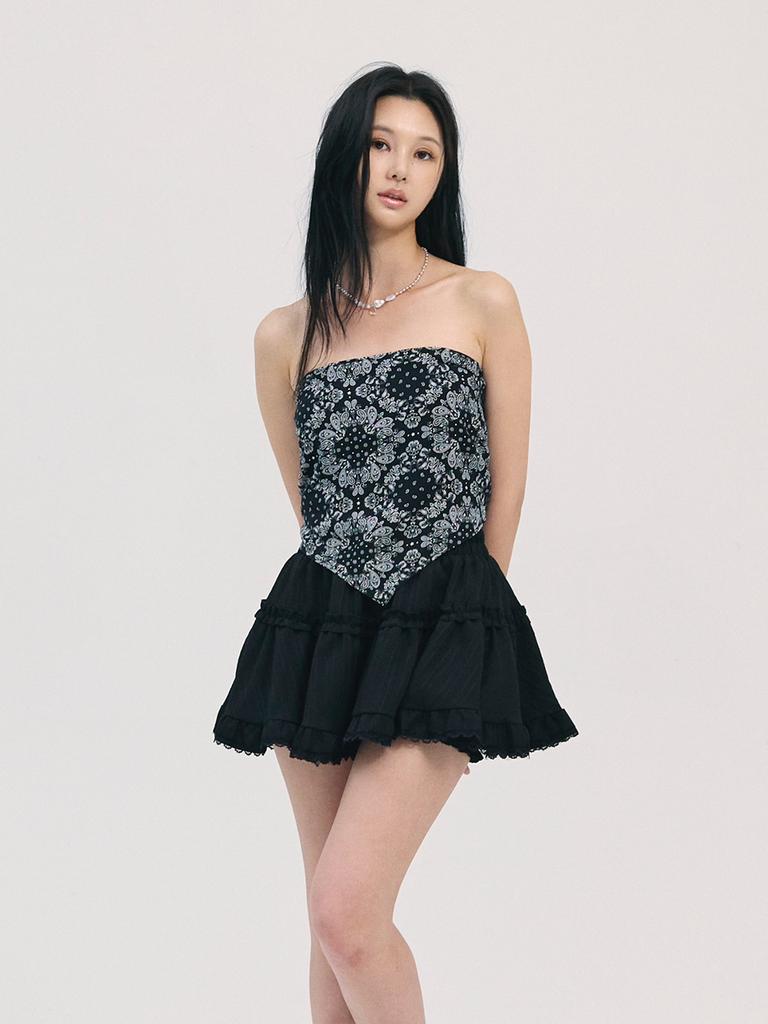 Be Able To Saya Frill Skirt-Black
