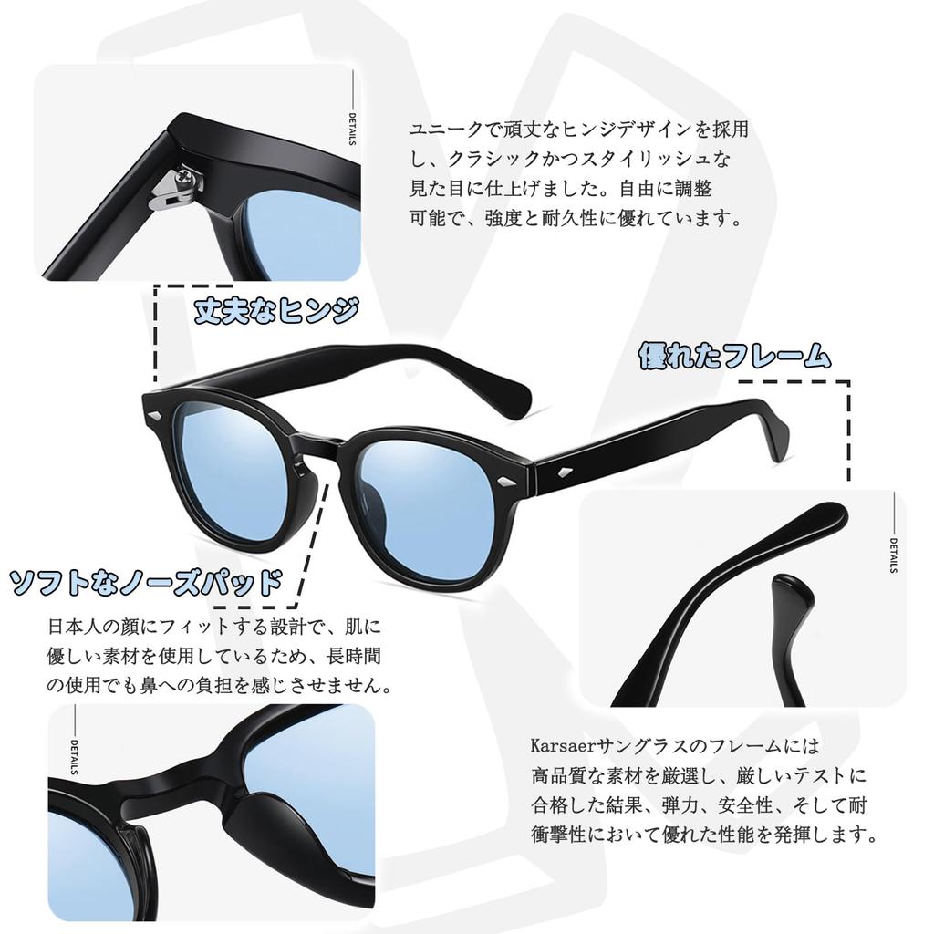 [Karsaer] Sunglasses for Men and Women, Photochromic, Polarized, UV400, Color-Changing Lenses, Round Frame, for Night Use, DrivingFishing, Unisex