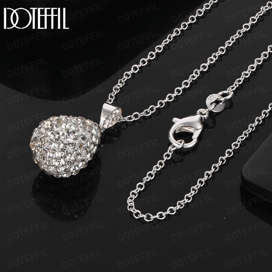 

925 Sterling Silver Wedding Jewelry Oval AAA Zircon Pendant Necklace 45CM