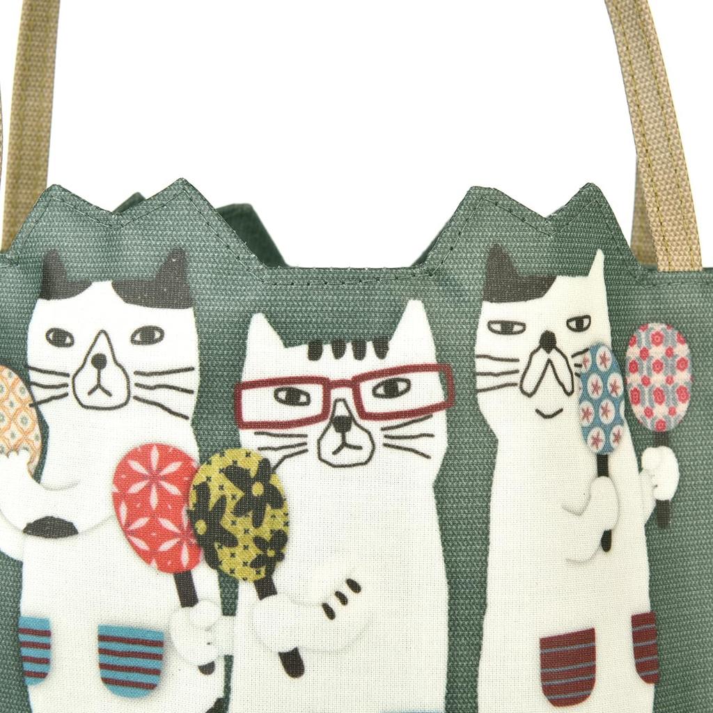 [Kusuguru Japan] Coated Tote Bag, Nekomaruke GR