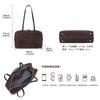 Frosted Cowhide Big Bag, New Large-capacity Portable Shoulder Bag, Genuine Leather Retro Bowling Bag.