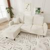 166 X 118 X 77 Cm, L-shaped Corner Sofa with Chaise Longue – 3-seater, Cotton-linen Fabric, Plastic Legs, Modular, Living Room, Apartments and Offices
