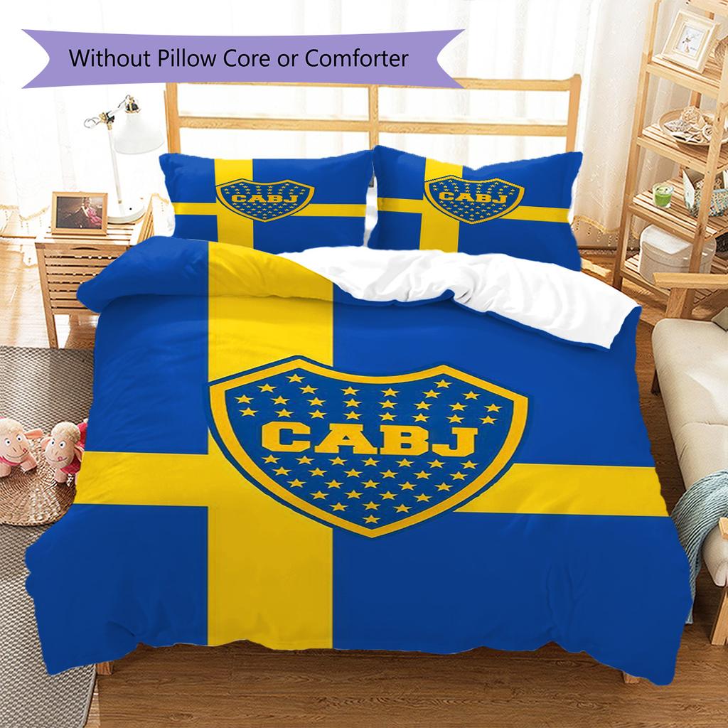 Boca Juniors Pattern Bedding Set Quilt Cover Pillowcase Home Decor Gift (1 * duvet cover + 2 * pillowcase, without core)