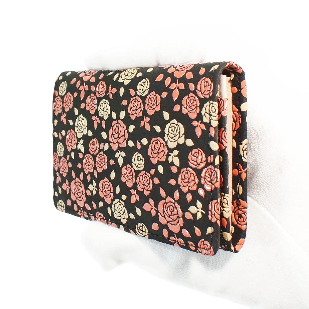 Suport pentru cărți de vizită Inden Capacitate mare Piele de căprioară Kaguwa Roz Petit Negru x Alb Lac roz 8412 [Indenya]