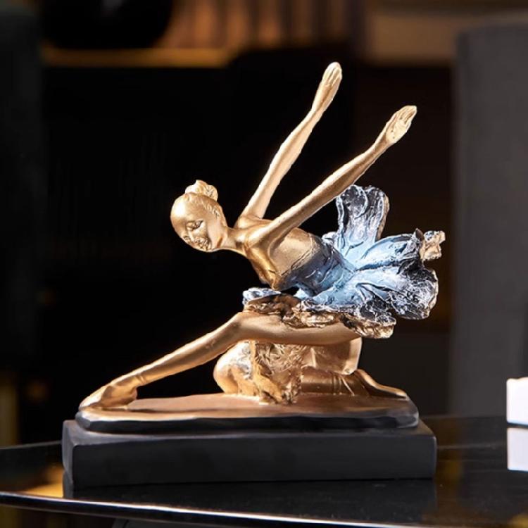 Resin Ballet Dancer Sculpture Girl Figurines Elegant Statues  Decoration for Cabinet Desktop