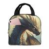 Green Dragon In The Forest Insulated Lunch Bag for Women Children Portable Food Boxes Thermal Lunch Box Tote