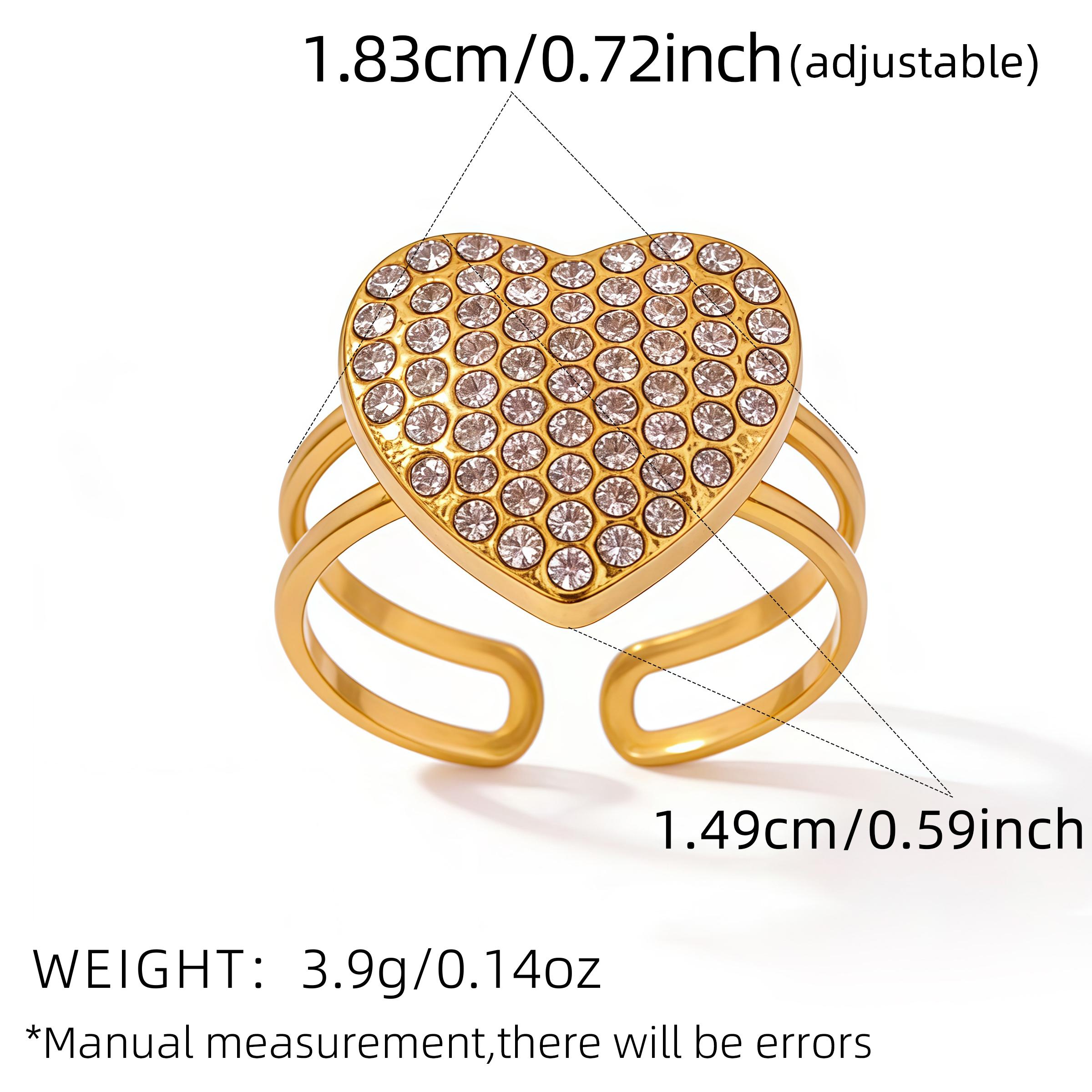 

Smooth Heart Rings For Women Stainless Steel Zircon Heart Love Ring Adjustable Finger Ring Christmas Zircon Wedding Gift 2026 resizable
