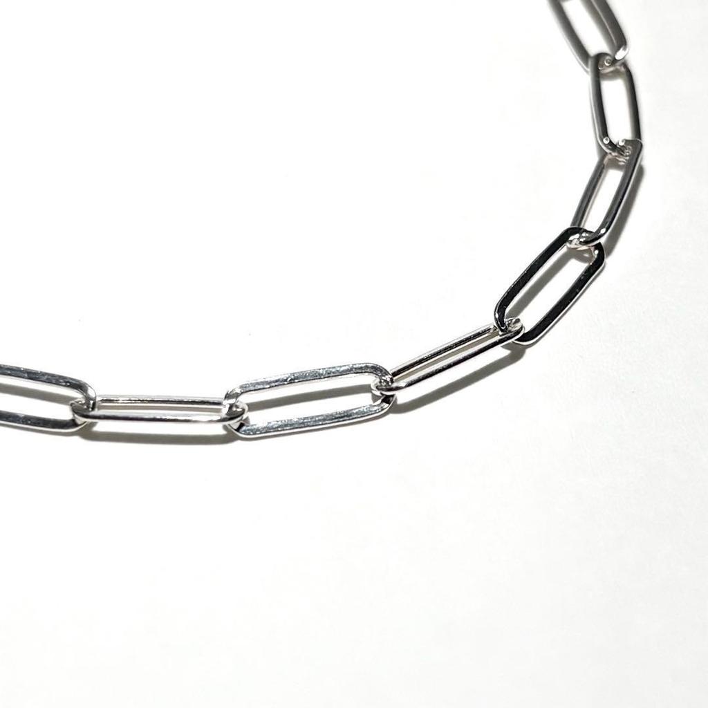 Used ITALY925 Italian Silver Vintage Narrow Chain Bracelet