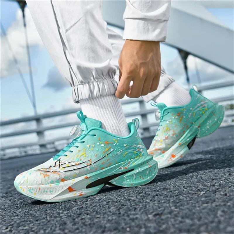 Marathon Carbon Plate Air Cushion Men Sports Running Shoes Breathable Lightweight  Comfortable Athletic Nonskid Sneakers