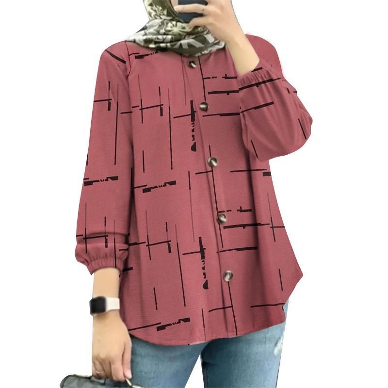 Women's Muslim Floral Puff Sleeve Shirt - New Fashion Arrival