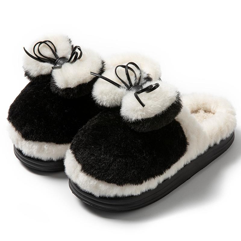 Casual Color Matching Cotton Shoes Autumn and Winter Indoor Home Warmth Comfortable Plush Household Cotton Slippers