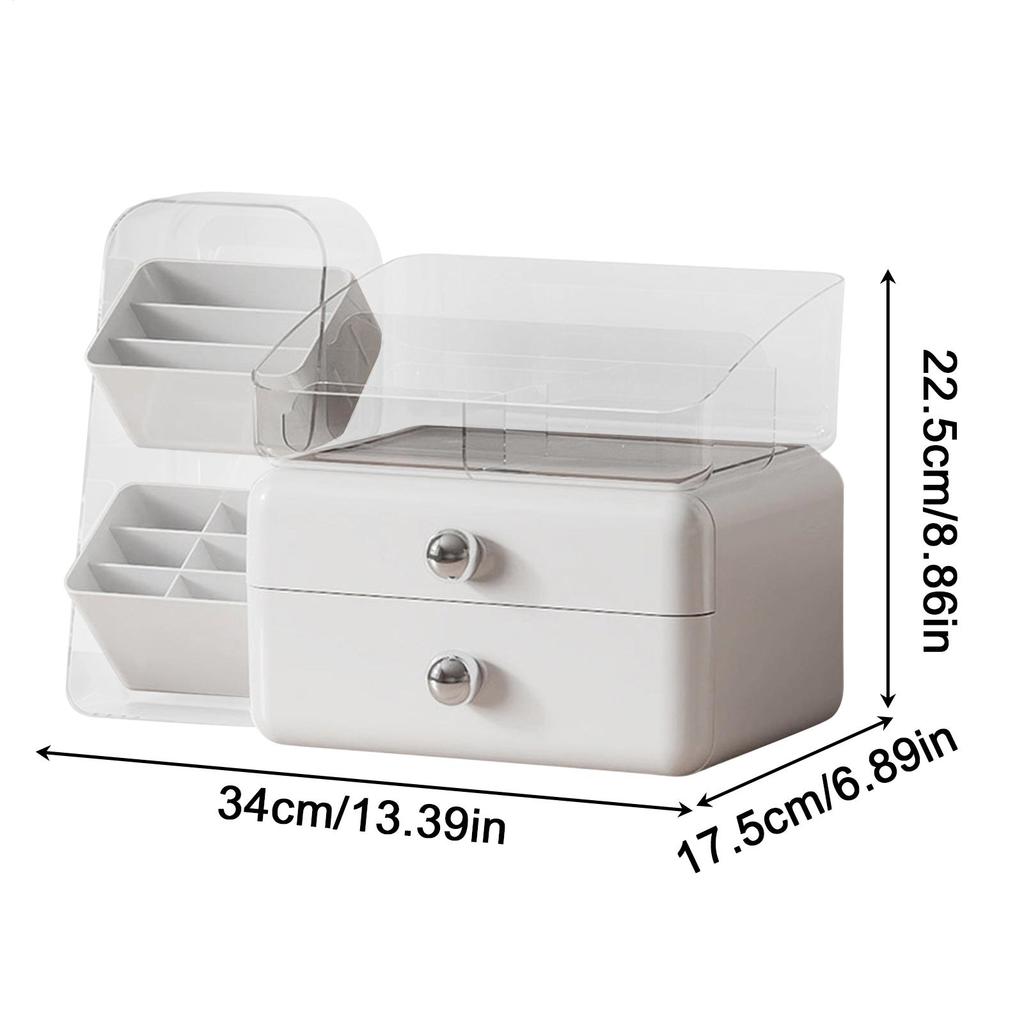 Makeup Organizer Large Display Case With Drawers Cosmetic Storage With Brush Holder For Home Kitchen Bathroom Sink Counter