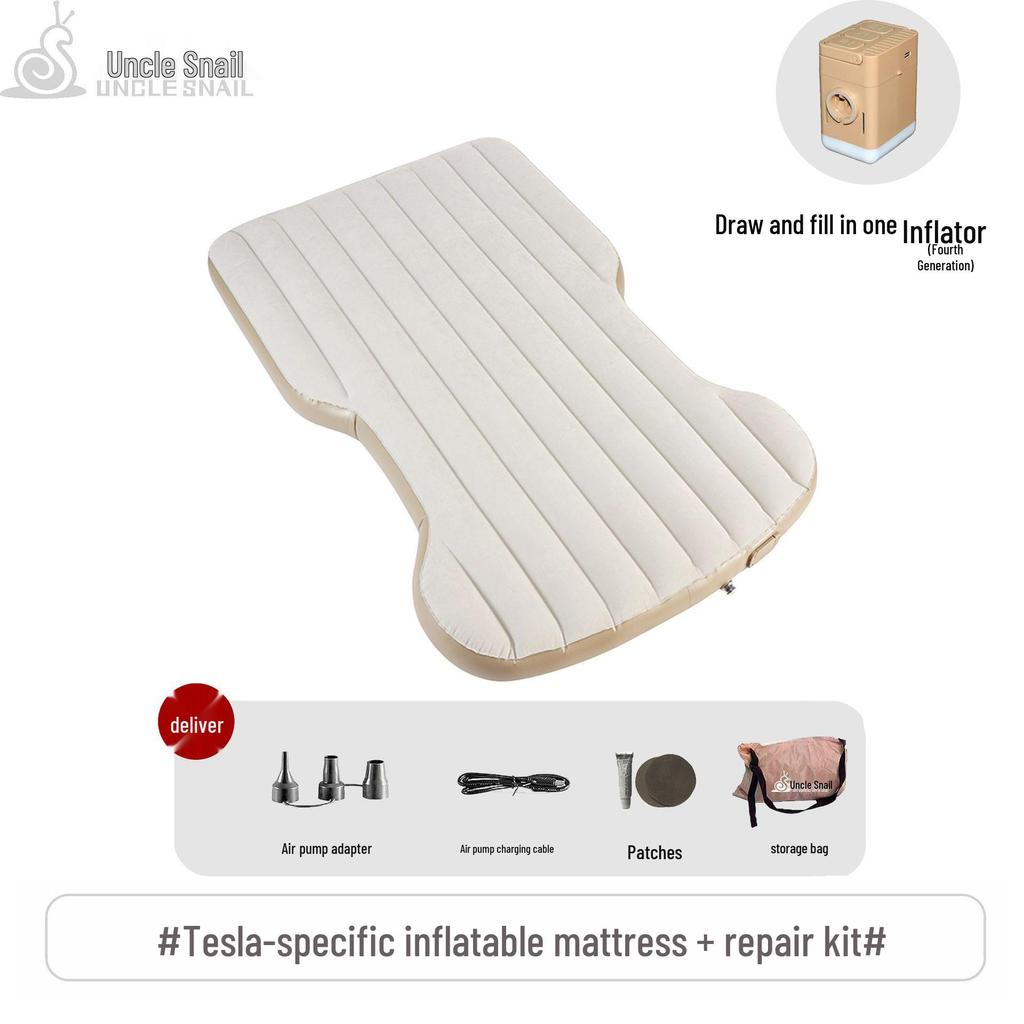 Uncle Snail Tesla Model Y Inflatable Car Mattress - Automatic Camping Travel Air Bed Sleeping Pad