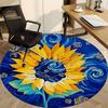 1pc Sunflower Artwork Chair Carpet for Office, Non slip, Soft and Durable Office Rug