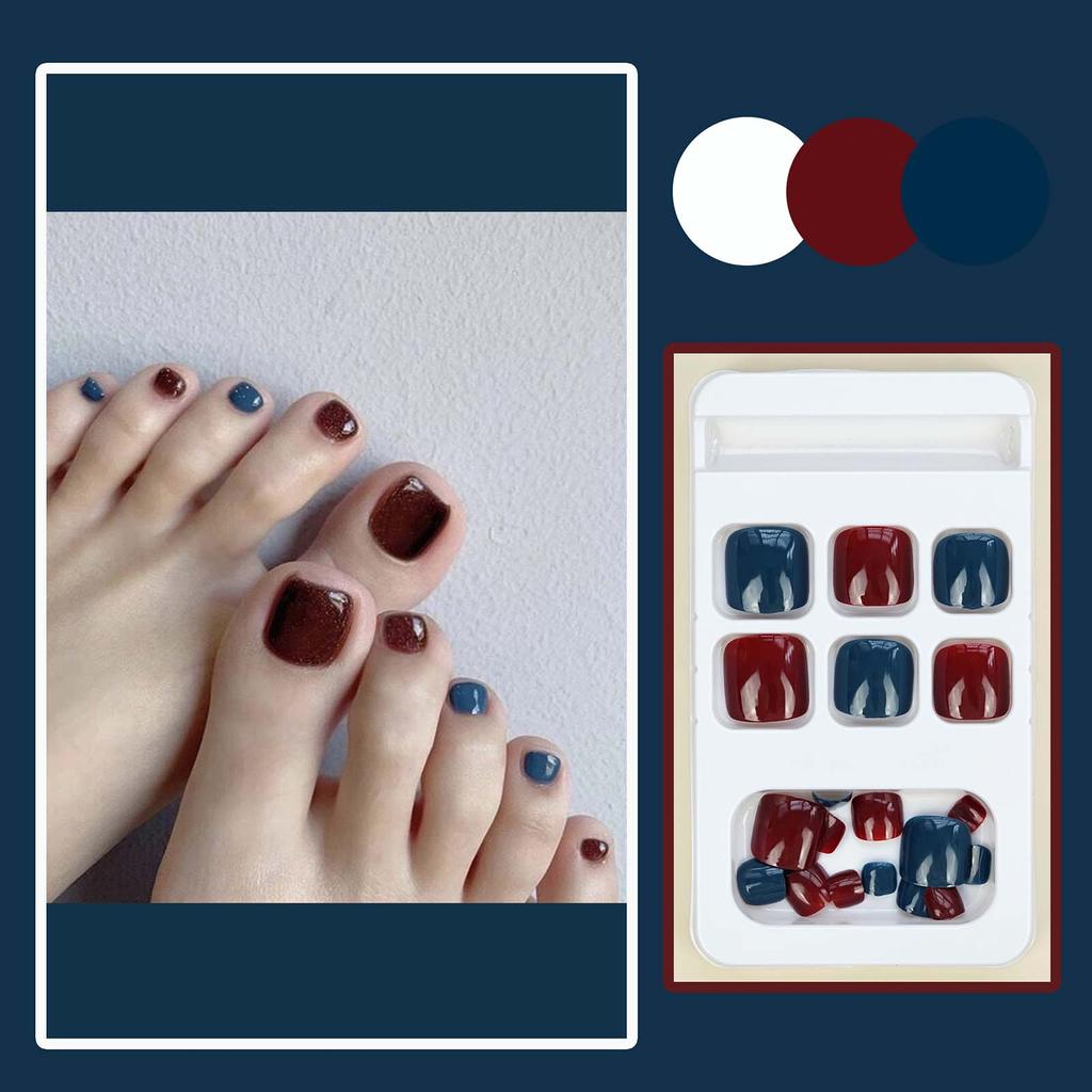 J-186 Retro Red Toe Nail Stickers 24 Pieces Per Box