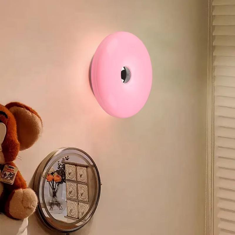 LED-Wandleuchte Cremefarbener Donut-Stil mit Touch-Schalter, Moderne Innenraumdekorationsbeleuchtung für Schlafzimmer, Wohnzimmer, Esszimmer, Arbeitszimmer und Heimambiente