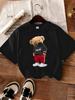 Bear Wearing Mask Printing TShirt Womens Basics ONeck T Shirts Comfortable Loose Short Sleeve Tops Summer Soft Woman Clothes