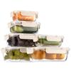Conjunto de Armazenamento de Vidro AILTEC com Recipientes Retangulares Resistentes ao Calor, 6, Vidro, Hermético, Tupperware, Seguro para Micro-ondas, Empilhável, Tampas, Livre de BPA,