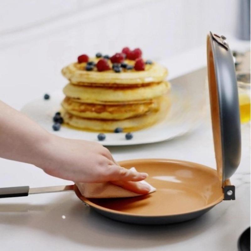 Double-Sided Cake Frying Pan, Mexican Tortilla Flip Skillet, Low-Smoke Non-Stick Pan for Eggs Steak Breakfast, Multifunctional