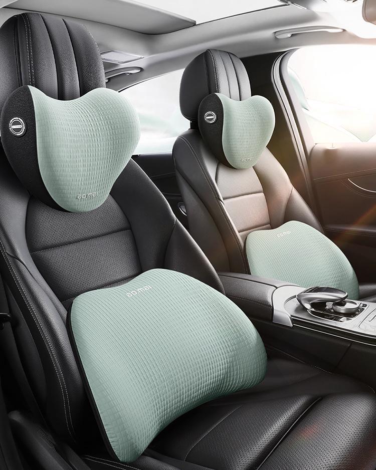 Polo Golf Bora Car Lumbar Support & Neck Pillow - Premium Memory Foam Massage Headrest