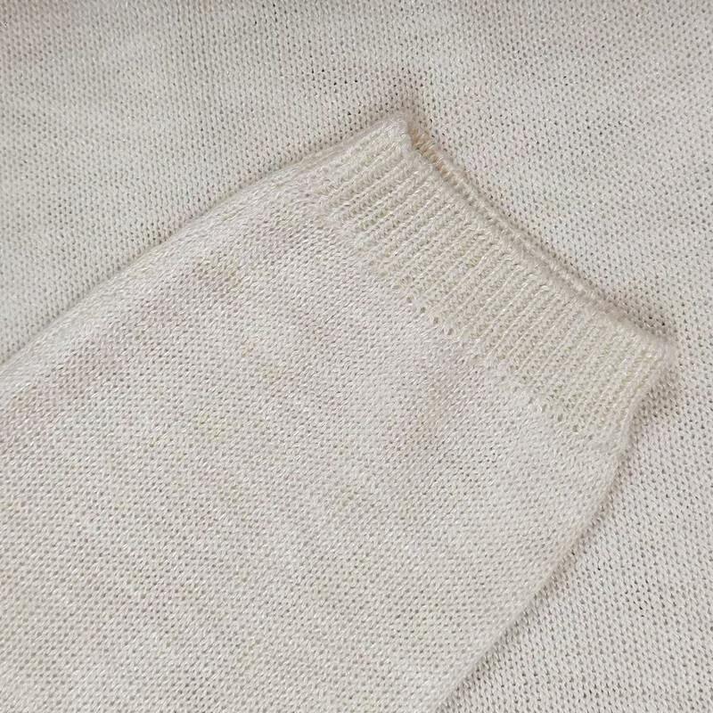 ITISF4 Korean Style Loose Fit Hooded Knit Long Sleeve Tee