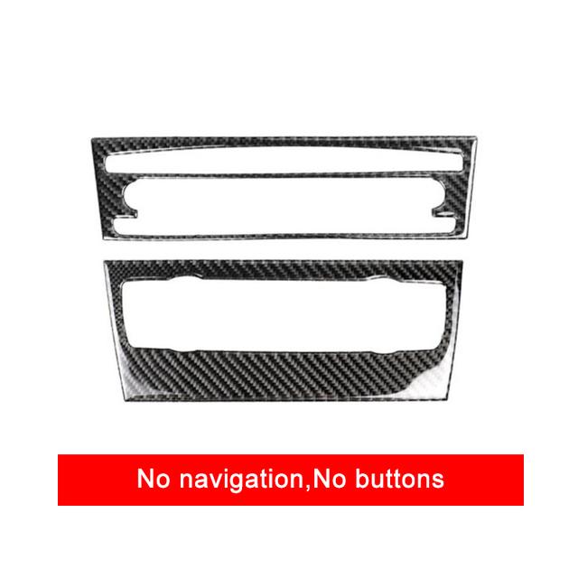 2 bucăți fibră de carbon mașină centrală control CD panou cadru capac autocolant decorativ Trim accesorii auto pentru BMW Seria 3 E90 E92