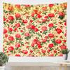 3D Peach Tapestry For Bedroom Aesthetic White Flower Tapestry Chic Rustic Floral Wall Tapestry,Green Leaves Tapestries Pink And