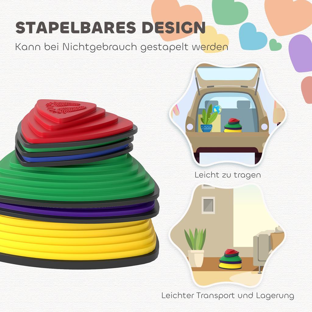 6-Piece Stepping Stones for Kids, Stackable Sensory Toys Outdoor Indoor, Obstacle Course for Balance and Motor Skills