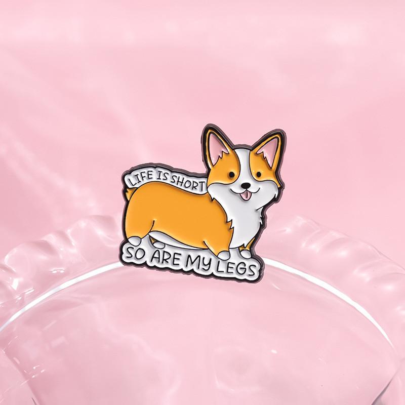 Letter Corgi Delightful Brooch Pin Vibrant Cartoon Design Versatile Accessory Fashion