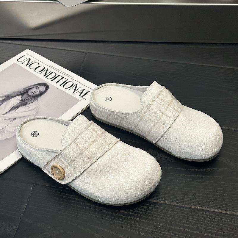 22 Casual women's summer and autumn thick-bottomed new versatile half-bag head Boken lazy slippers to wear outside