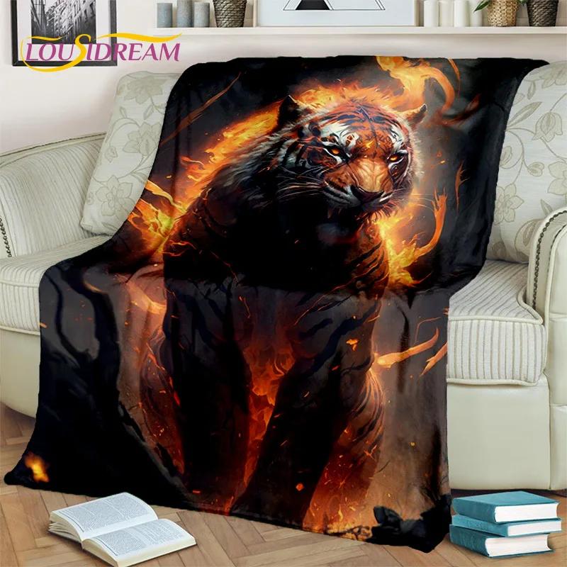 Beast Tiger Lion Leopard Animal Wildlife Cartoon Blanket,Soft Throw Blanket for Home Bedroom Bed Sofa Picnic Cover Blanket Kids