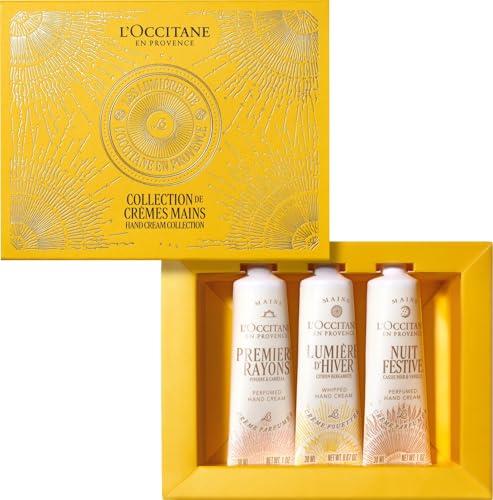 L OCCITANE Набор из трех кремов для рук «Праздничные огни», сезонный подарочный набор из трех кремов для рук. Популярный праздничный подарок для мужчин и женщин.