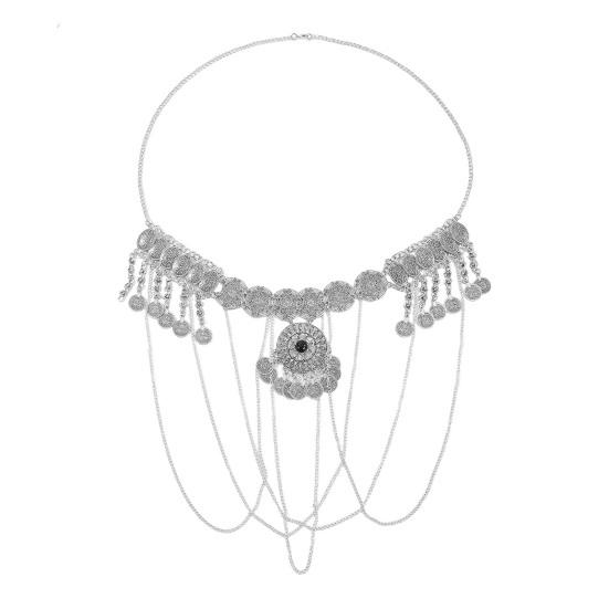Alloy Waist Chain Retro Style Coin Tassel Decor Belt Chain