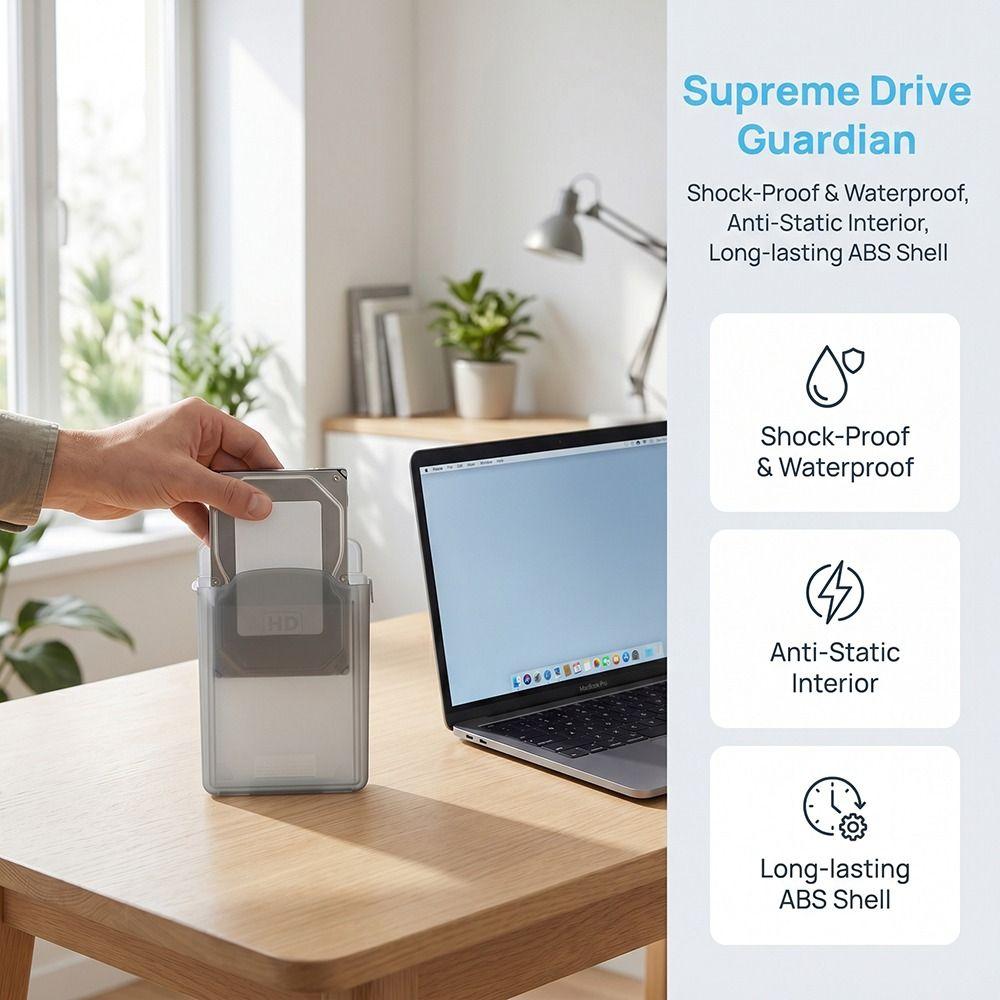 3.5in Hard Disk Protection Box ABS Transparent Waterproof Hard Drive Case Shockproof Not Inclube Hard Disk