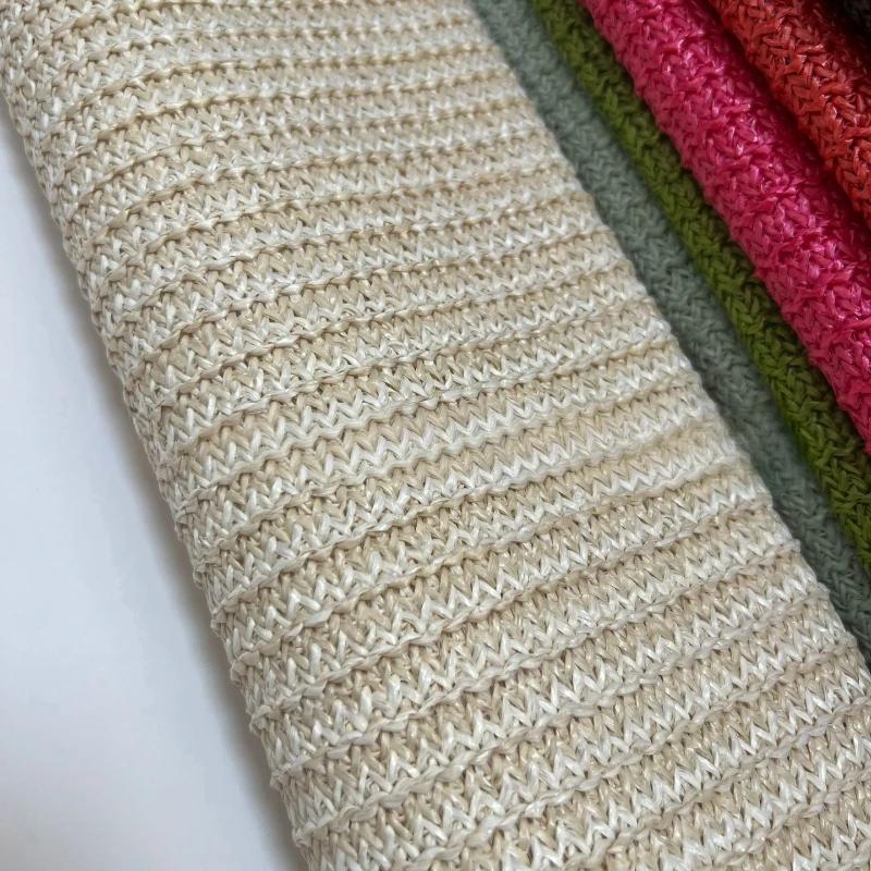 1 Yard PP Raffia Gewebter Stoff Atmungsaktiv Umweltfreundlich PP Stroh Handstrickmaterial Handgefertigt DIY Strand Stroh Handtaschenmaterial
