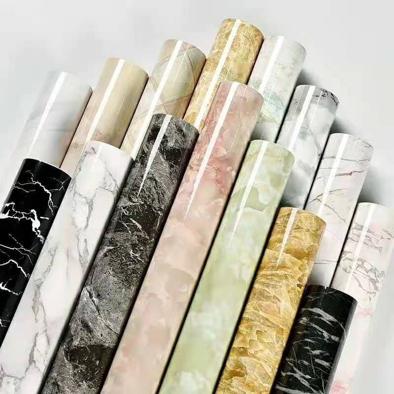 Marble Vinyl Film Self Adhesive Wallpaper for Bathroom Kitchen Cupboard Countertops Contact Paper PVC Waterproof Wall Stickers