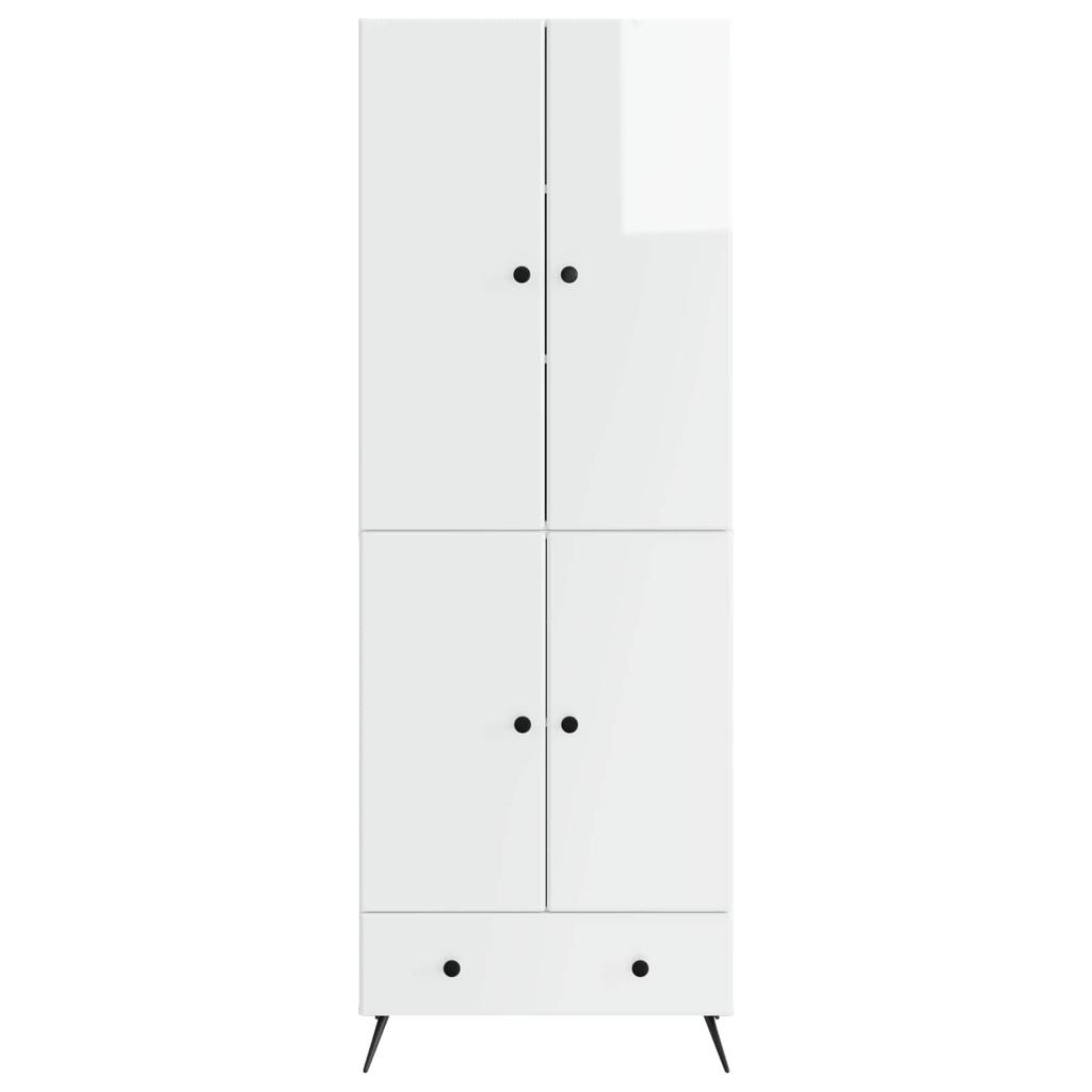 Cabinet Set 2 Pcs High Gloss White Particleboard