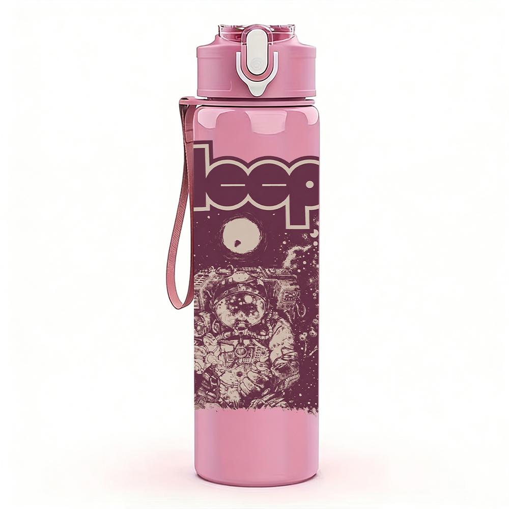 1PC Dark Maroon Vintage Floral Swirl Print 750ml Portable Sports Water Bottle Leakproof Gym Outdoor Travel Drink Cup
