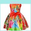 Disney Princess Christmas Girl Dress With Cotton Blend Fabric And Bow For Holiday Party