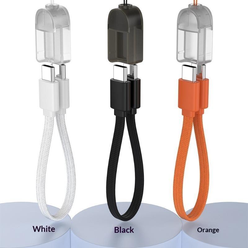Multifunctional PD 60W Type C Fast Charging Short Cable Portable TPE Material Cord for Home Travel Student Use