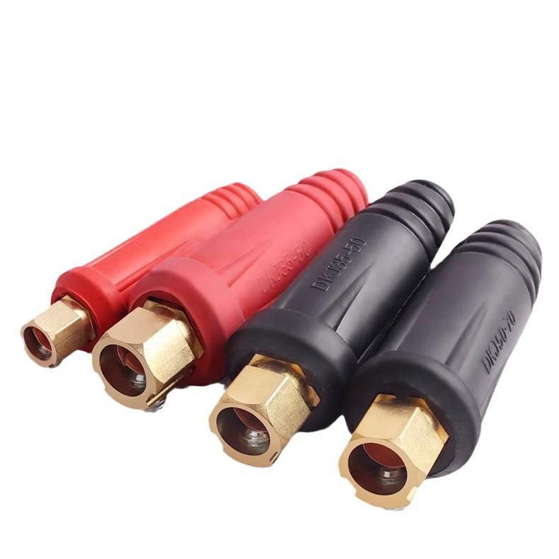 European Style Class A Welding Machine Plug & Socket with Thickened Brass DKJ10-25/35-50 Male-Female Coupler