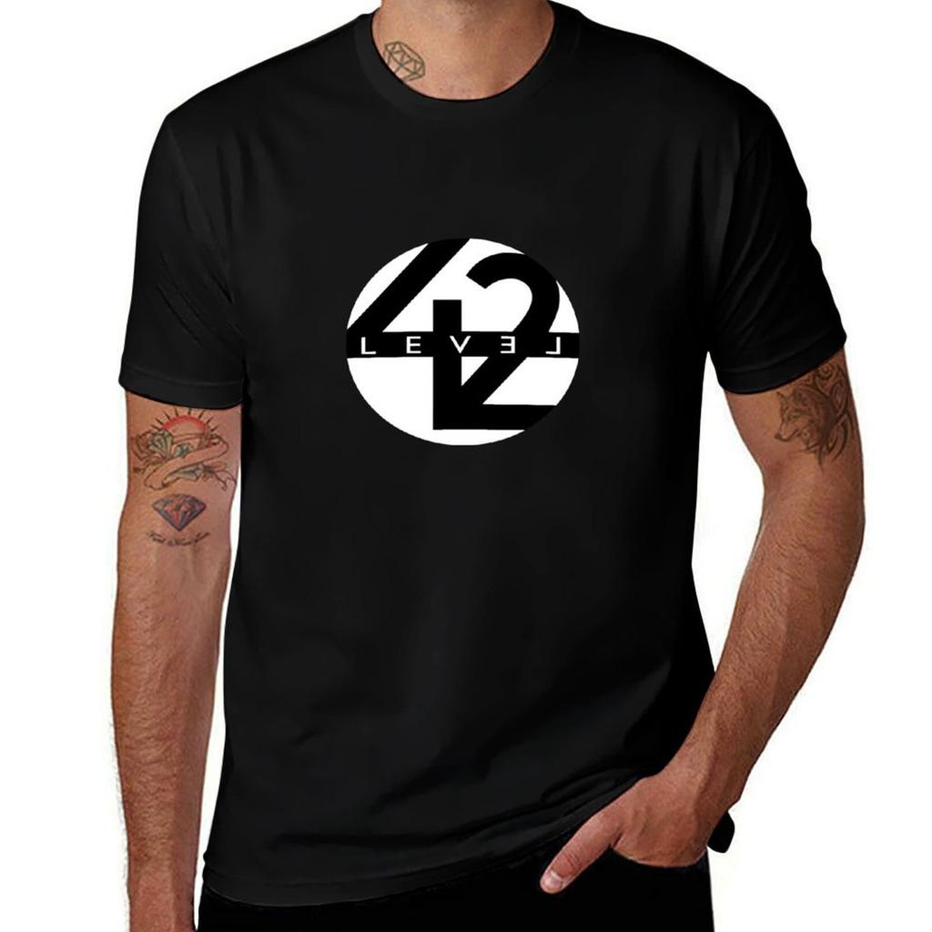 Level 42 Logo T-Shirt Stilvoller Print Kurzarm T-Shirt