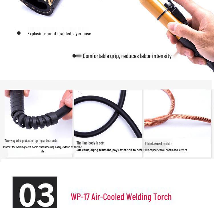 Air & Water-Cooled TIG Welding Torch WP-17/18 with QQ-150/300 Cable Assembly & Accessories